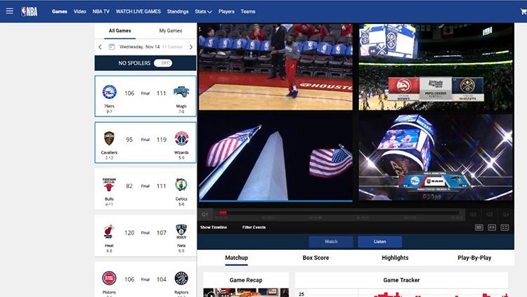 Menonton NBA dengan NBA League Pass. Copyright: nba.com