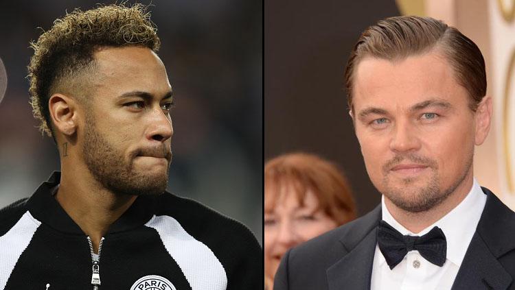 Pemain megabintang PSG,Neymar Jr dan Leonardo Di Caprio, aktor megabintang dunia.