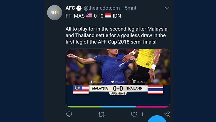 Ada bendera Indonesia di semifinal Piala AFF Copyright: Twitter AFC