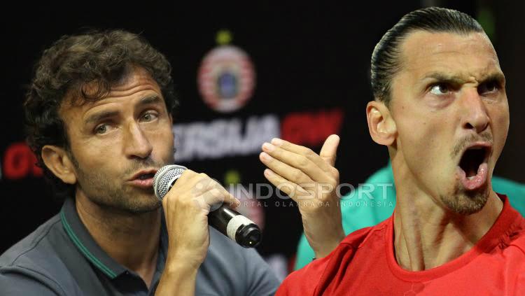 Ilustrasi Luis Milla dan Zlatan Ibrahimovic
