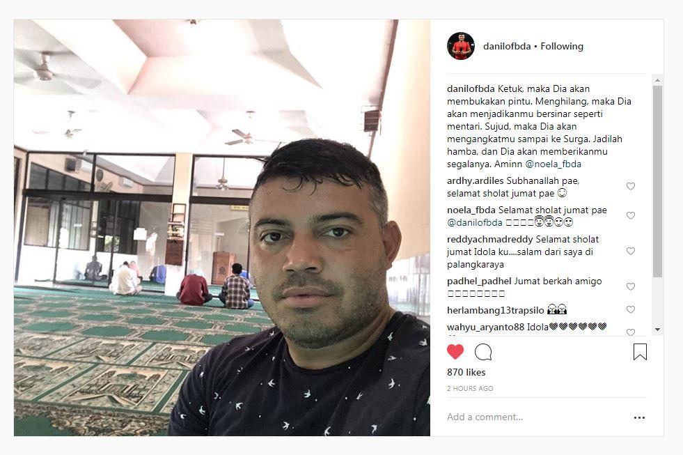 Pasca bawa PSS juara, Danilo Fernando unggah pesan berkelas di masjid Copyright: Instagram