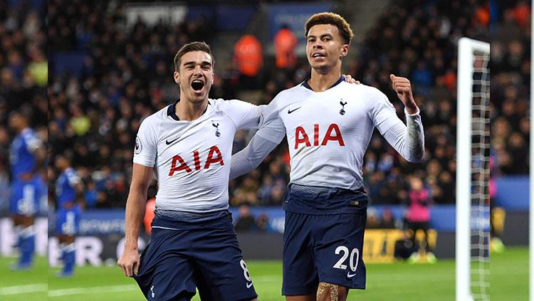 Dele Alli merayakan gol kedua Tottenham Hotspur Copyright: Getty Images