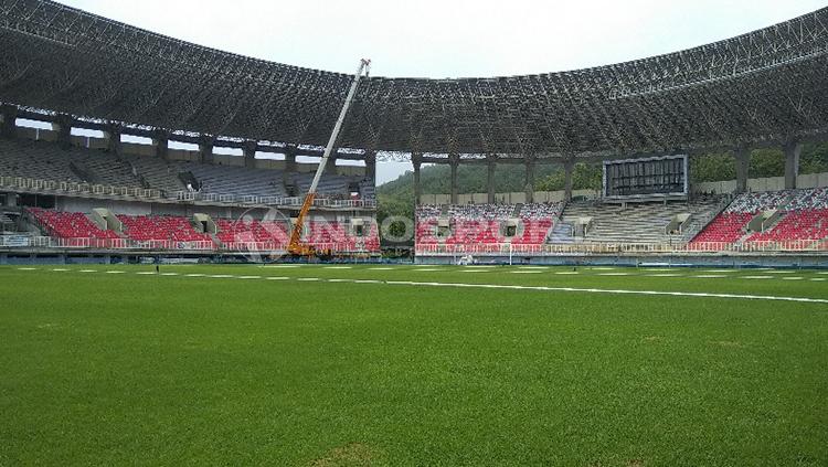 Kondisi terkini dari Stadion Papua Bangkit yang tengah dibangun.