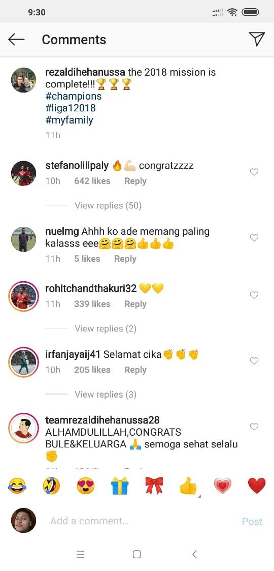 Ucapan Selamat Persija Juara. Copyright: Instagram