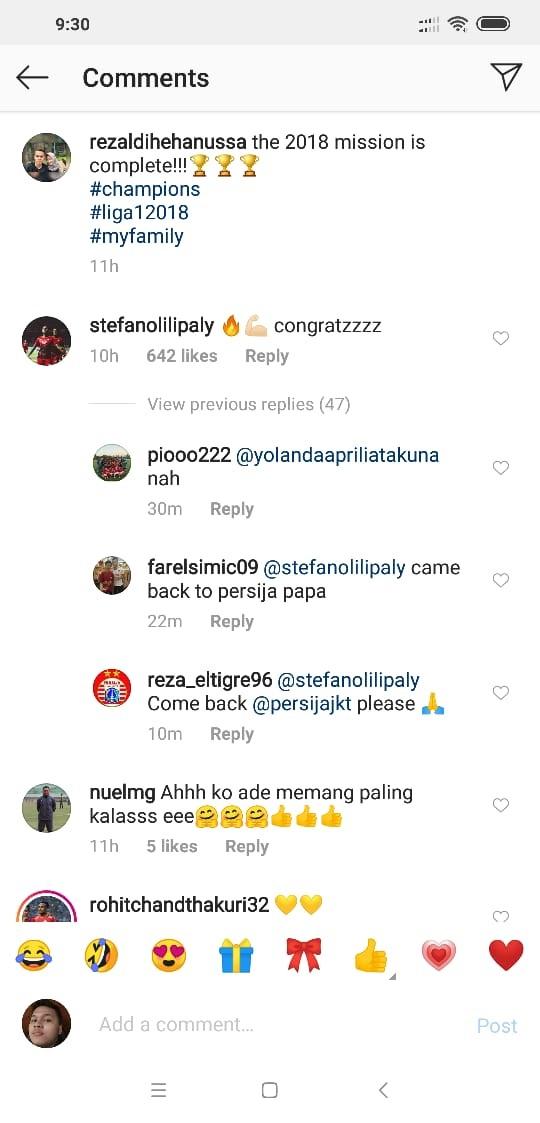 Ucapan Selamat Persija Juara. Copyright: Instagram