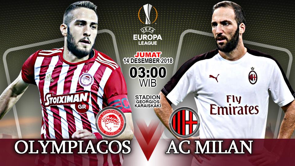 Pertandingan Olympiacos vs AC Milan. - INDOSPORT