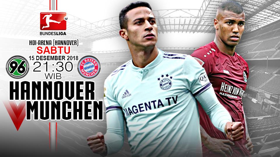 Pertandingan Hannover 96 vs Bayern Munchen.