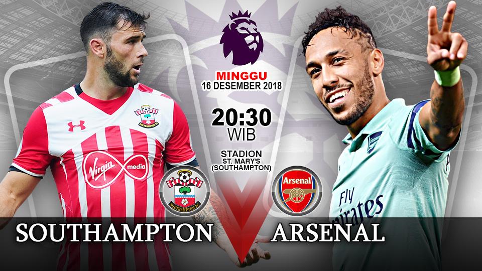 Pertandingan Southampton vs Arsenal. - INDOSPORT