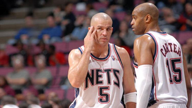 Jason Kidd (kiri) dan Vince Carter, 2 mantan pemain bintang New Jersey Nets. Copyright: INDOSPORT