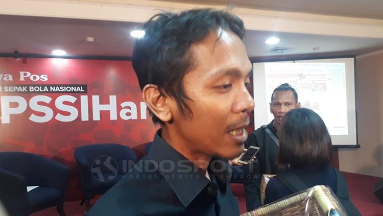 Akmal Marhali saat menghadiri diskusi PSSI Harus Baik.