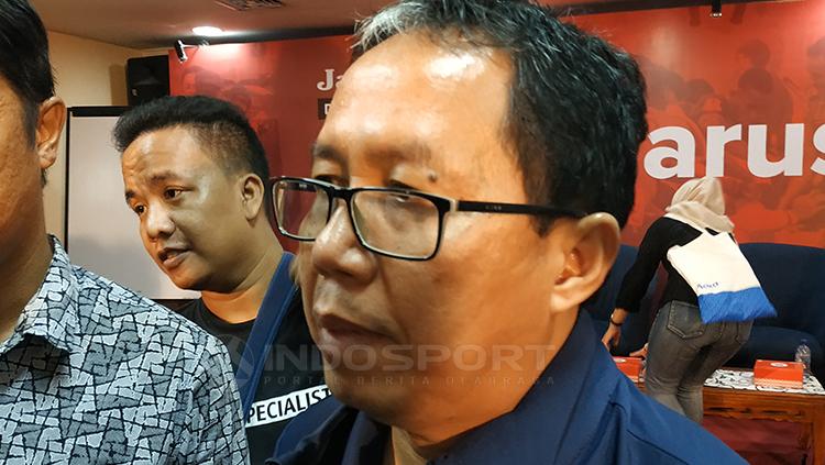 Wakil ketua umum PSSI Joko Driyono saat menghadiri diskusi PSSI Harus Baik.
