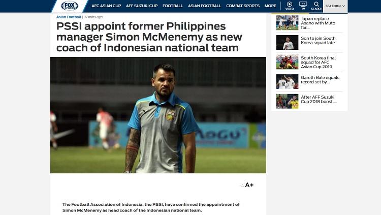 Fox Sports Asia menyebut Simon McMenemy nyaris selangkah lagi bergabung dengan Bali United Copyright: Fox Sports Asia