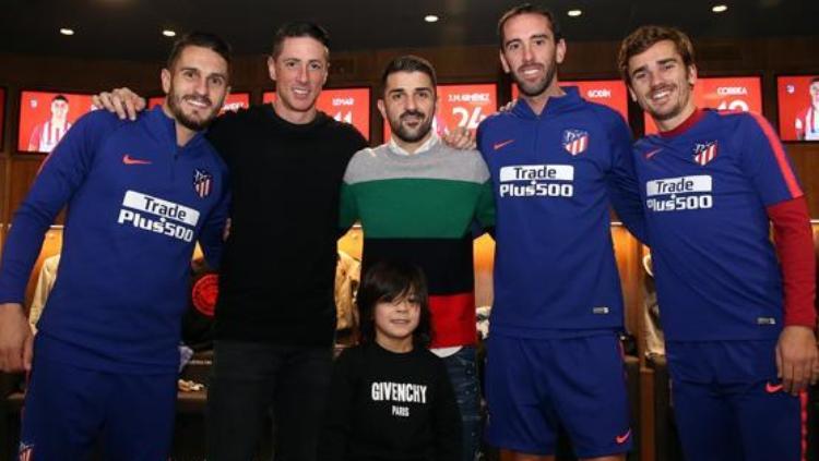Fernando Torres dan David Villa kembali ke Atletico Madrid untuk menghadiri jamuan makan malam natal