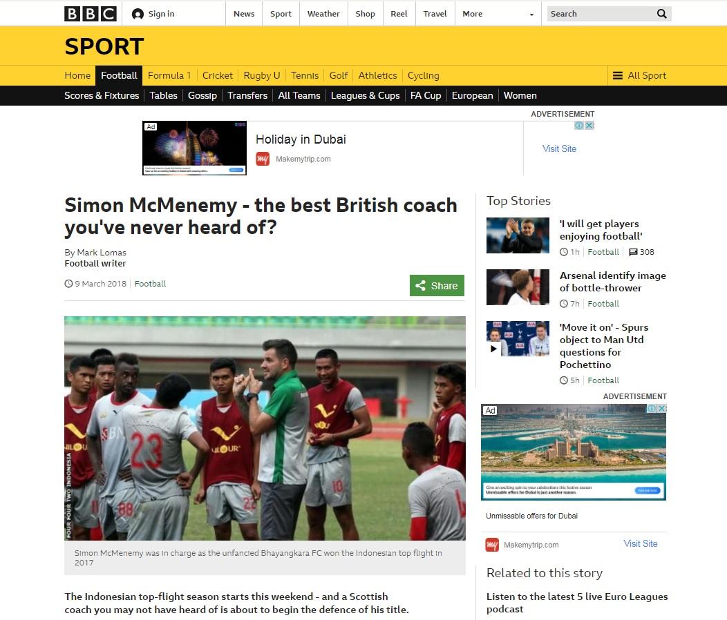 McMenemy dipuji BBC Sport. Copyright: BBC