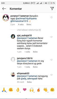 Komentar Ponaryo Astaman di kolom komentar Instagram Achmad Jufriyanto. Copyright: Instagram/@achmad16 jufriyanto