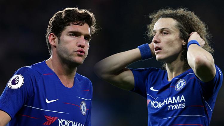 Marcos Alonso dan David Luiz. Copyright: INDOSPORT