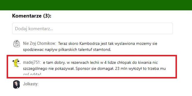 Komentar netizen Polandia atas debut Egy Maulana. Copyright: sportowefakty.wp.pl