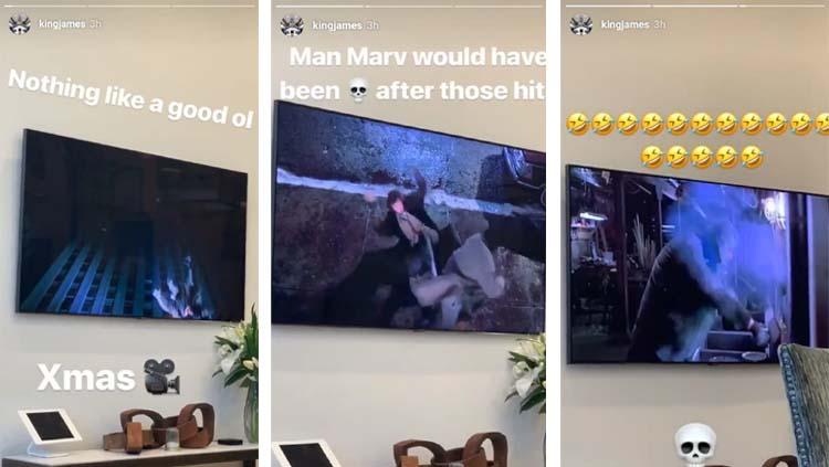 LeBron James menikmati tontotan Home Alone 2 di rumah saat merayakan Natal Copyright: Instagram/LeBron James