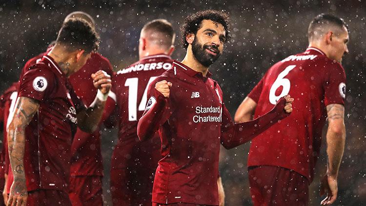 Liverpool saat merayakan kemenangan melawan Wolves
