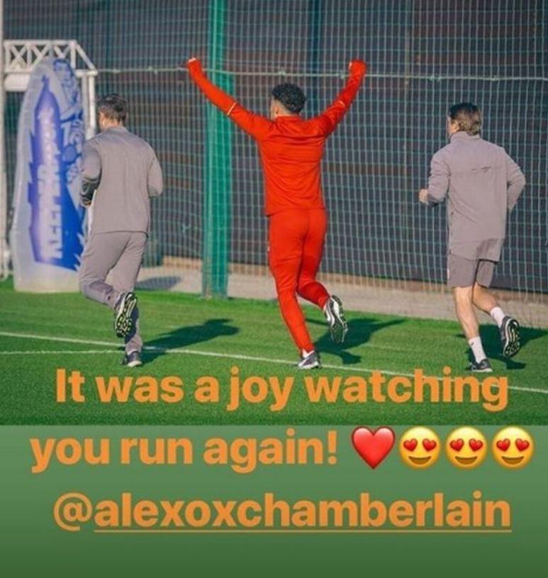 Postingan Salah terkait cedera Chamberlain Copyright: Instagram/Mosalah