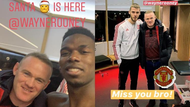 Pogba dan De Gea Pamer Potret Kebersamaan dengan Wayne Rooney Copyright: Instagram
