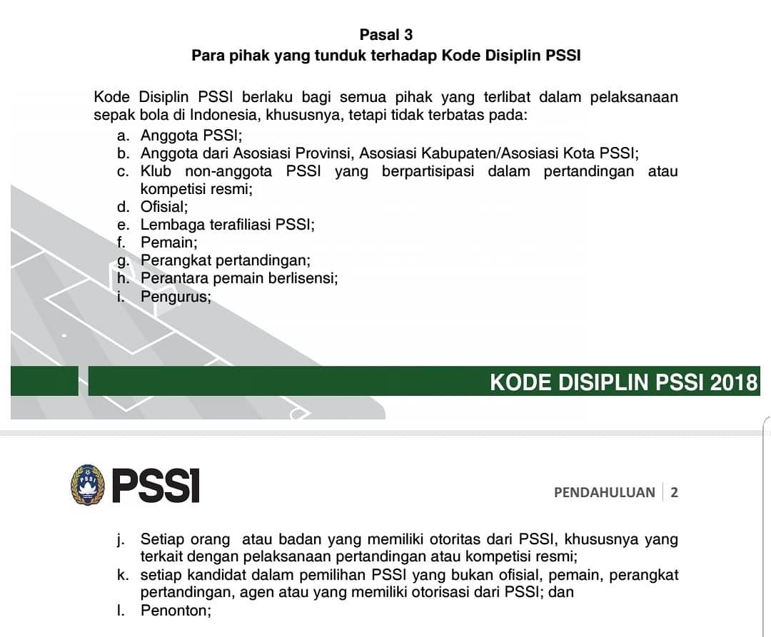 Surat edaran PSSI Copyright: PSSI