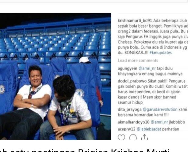 Krishna Murti Bongkar Ciri-ciri Klub Besar Indonesia yang Terlibat Mafia Sepak Bola Copyright: Instagram/krishnamurti_bd91