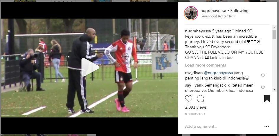 Salam Perpisahan Kepada Feyenoord Copyright: Instagram/ Yussa Nugraha