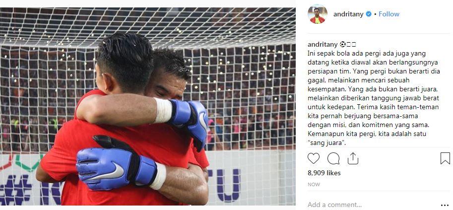 Unggahan kode keras dari Andritany Ardhiyasa tinggalkan Persija Jakarta. Copyright: instagram.com/andritany