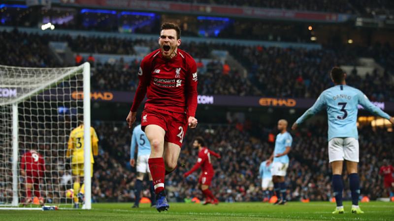 Andrew Robertson pasca memberikan assist kepada Firmino