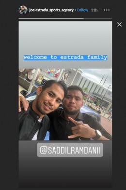Saddil Ramdani bersama agennya. Copyright: Instagram