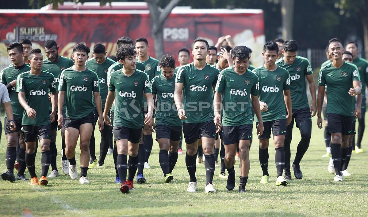 Timnas U-22 Latihan perdana di Lapangan ABC, Senayan, Senin (07/01/19)