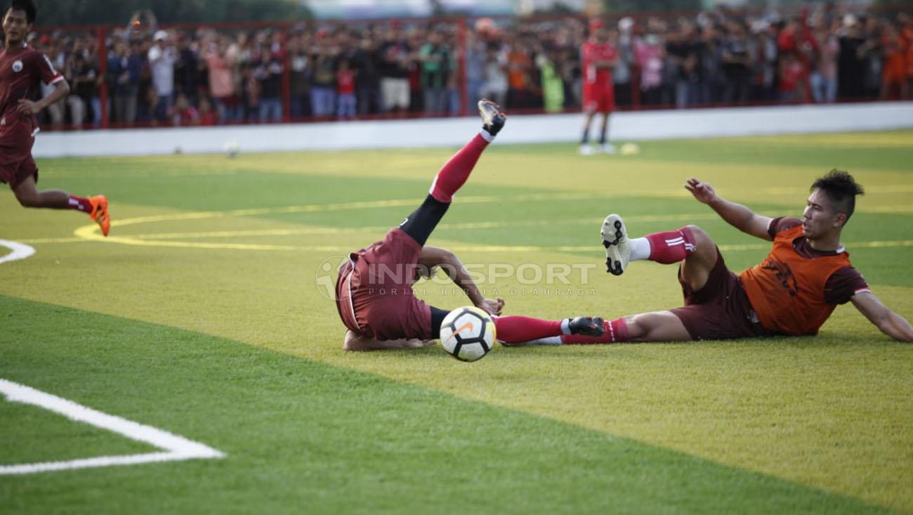 Pemain Persija Jakarta saat sedang latihan.