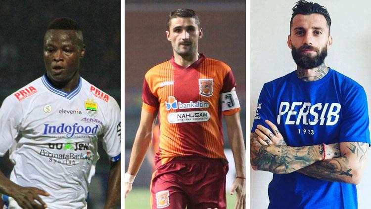 Ezechiel N Douassel (kiri), Srdan Lopicic (tengah), dan Bojan Malisic kanan). Copyright: INDOSPORT