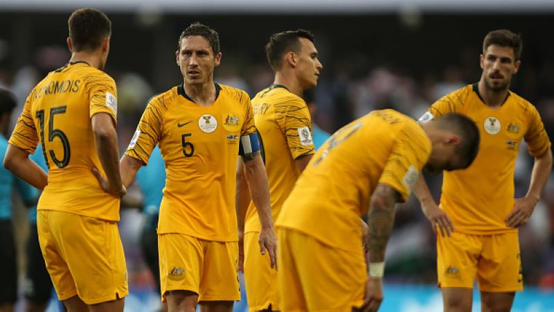 Skuat Australia saat melawan Yordania. Copyright: INDOSPORT