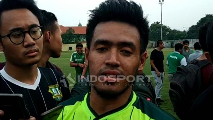 Novan Setya Sasongko saat ditemui awak media usai latihan.
