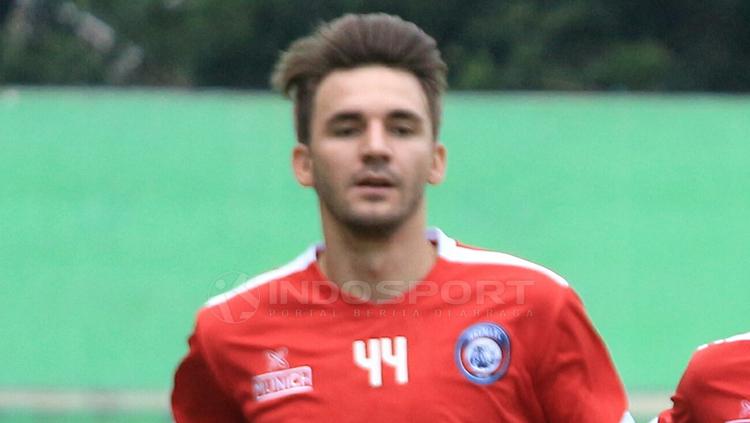 Pavel Smolyachenko saat jalani latihan bersama Arema FC
