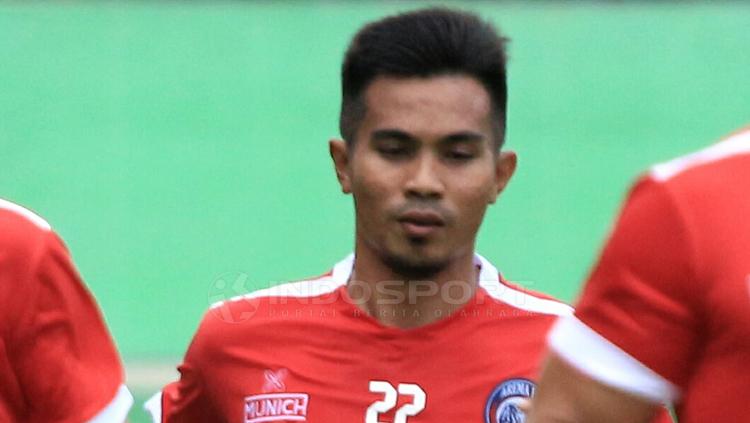 Rachmat Latief saat jalani latihan bersama Arema FC Copyright: Ian Setiawan/INDOSPORT