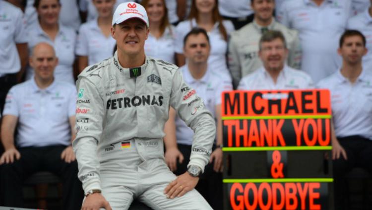 Michael Schumacher bersama tim Mercedes pada 2012.