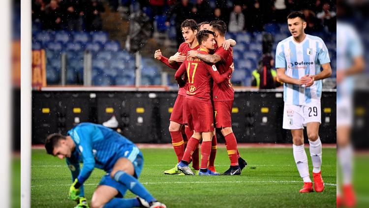 Laga AS Roma vs Virtus Entella di babak 16 besar Coppa Italia, Selasa (15/01/19) dini hari.