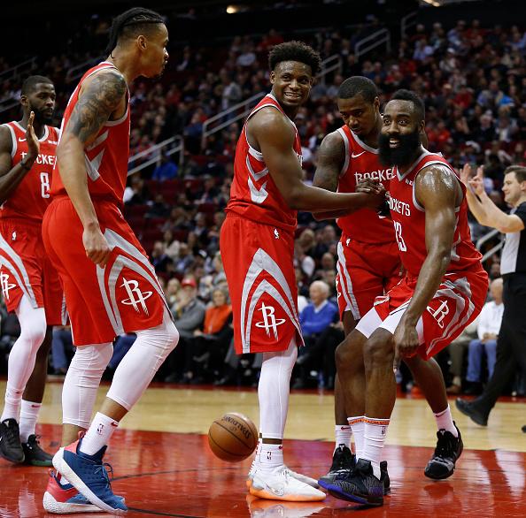 Selebrasi para pemain Houston Rockets. Copyright: INDOSPORT