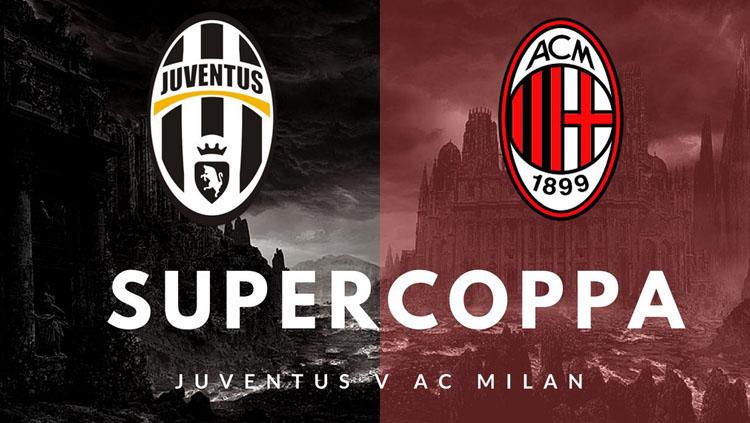 Logo Juventus vs AC Milan.