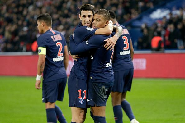 2 pemain bintang PSG, Angel Di Maria dan Kylian Mbappe. Copyright: INDOSPORT