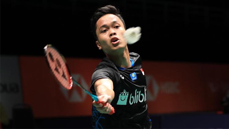 Anthony Sinisuka Ginting saat bertanding di ajang Malaysia Masters 2019, Rabu (16/01/19).