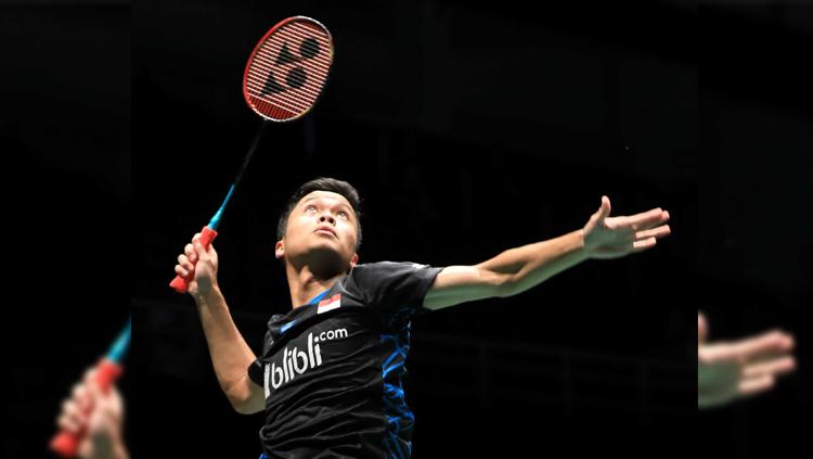 Anthony Sinisuka Ginting saat bertanding di kompetisi Malaysia Masters 2019, Rabu (16/01/19).