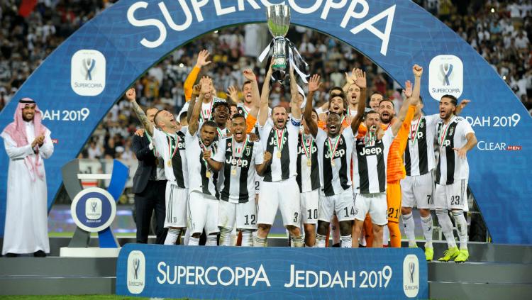 Skuat Juventus saat menjuarai Supercoppa Italiana dengan mengalahkan AC Milan, Kamis (17/01/19) dini hari tadi.