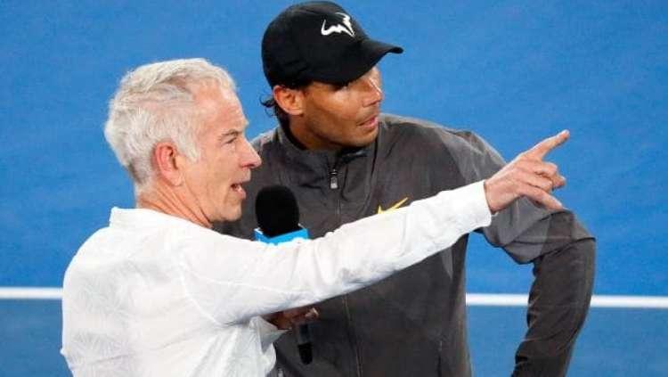 Rafael Nadal dan John McEnroe di Australia Terbuka 2019. - INDOSPORT