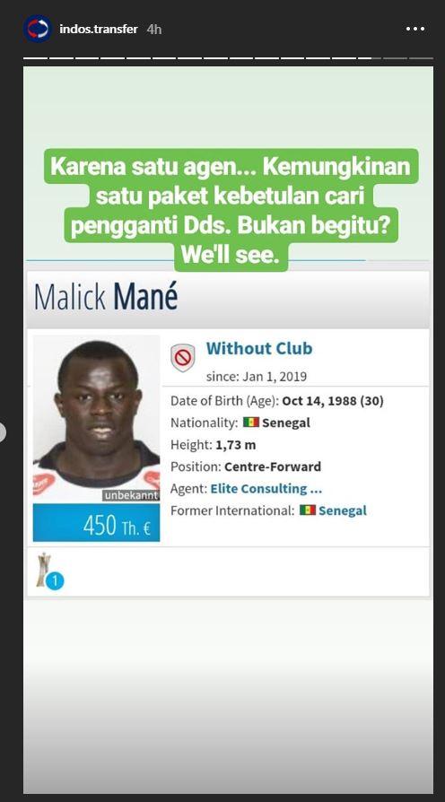 Malick Mane, diisukan diincar Persebaya Copyright: Instagram/@indos.transfer