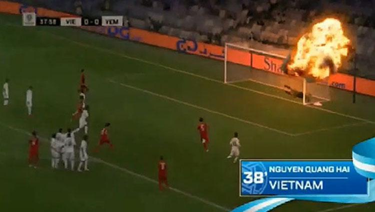 AFC edit video gol Vietnam ke gawang Yaman menjadi ledakan.