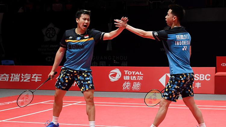 Marcus Fernaldi Gideon/Kevin Sanjaya Sukamuljo keluar sebagai juara Malaysia Masters 2019